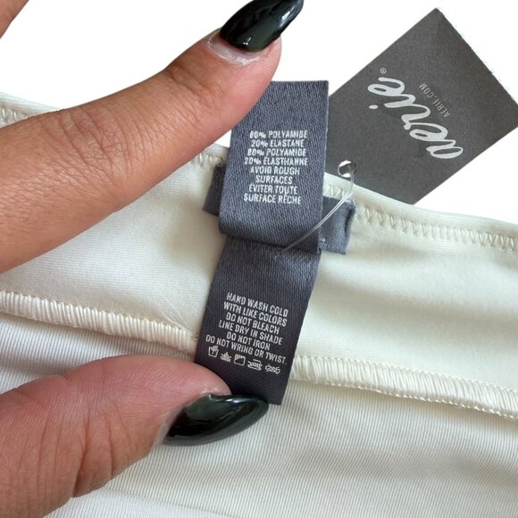 Aerie High Waist Cheeky Bikini Bottom White M Vacation Beach Pool Baywatch - Picture 4 of 5